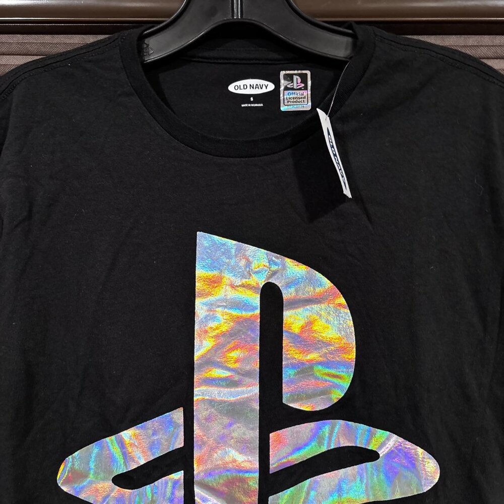 Old Navy Men PlayStation Short sleeve shirt Logo Size S/ Black - Picture 2 of 6